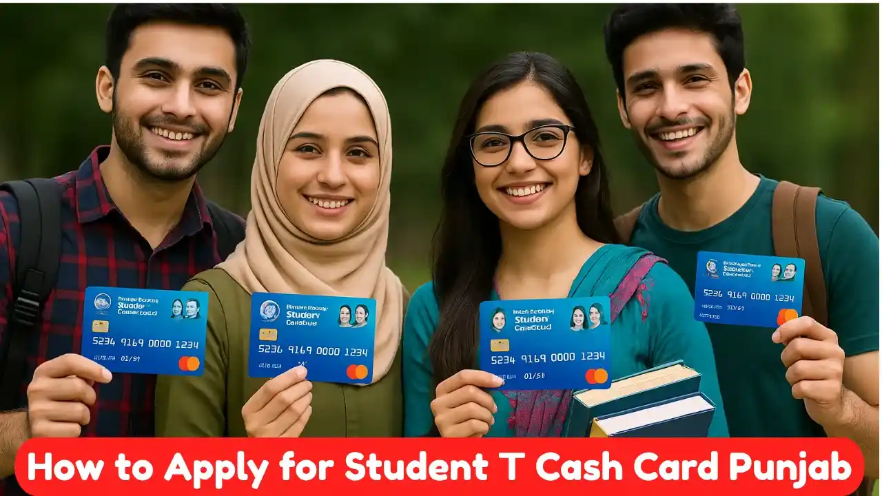 Student T Cash Card Punjab 2025 official online registration portal interface with CNIC input and student verification section.