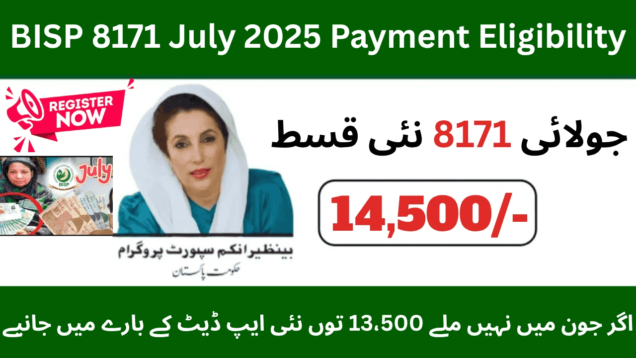 Step-by-step guide to check BISP 8171 July 2025 payment eligibility and Rs.14,500 status via SMS, online portal, or BISP office