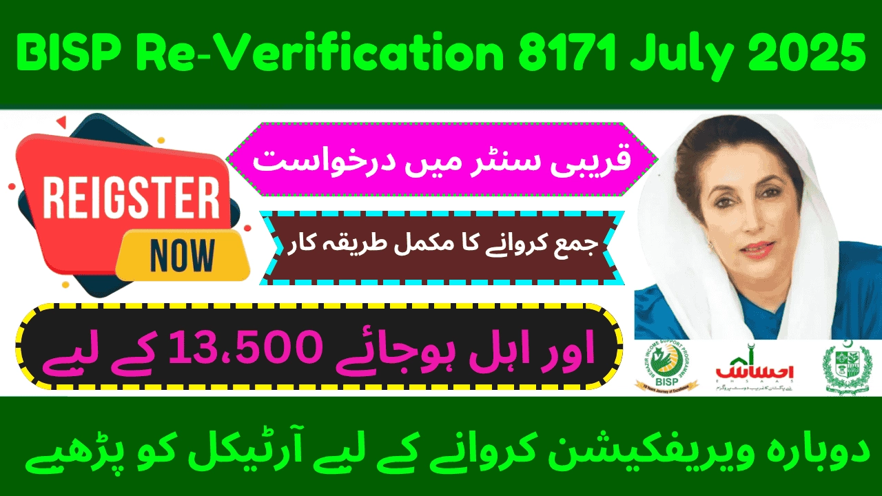 Woman checking BISP 8171 payment status online using CNIC in July 2025